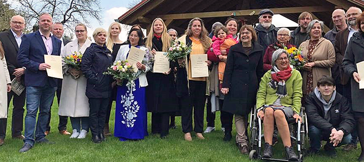 Die Preisträgerinnen und Preisträger im "Garten der Nationen" in Groß Schönebeck (Foto: MSGIV)