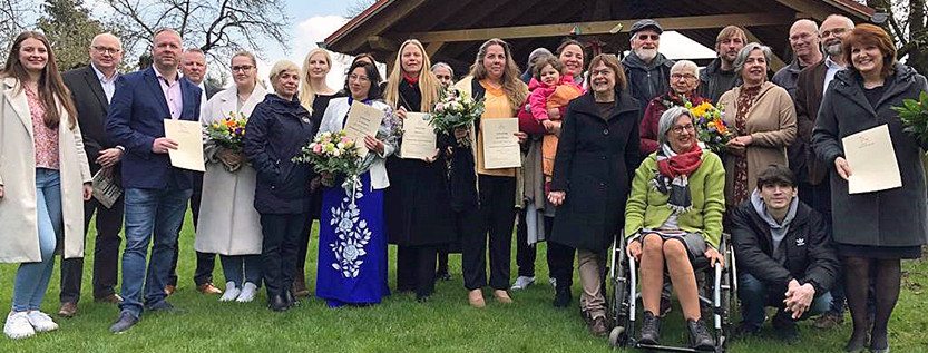 Die Preisträgerinnen und Preisträger im "Garten der Nationen" in Groß Schönebeck (Foto: MSGIV)